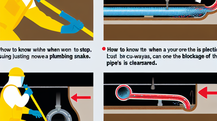 how to know wjen to stop plumbing snake