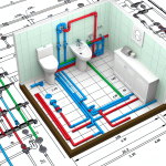 how to layout bathroom plumbing