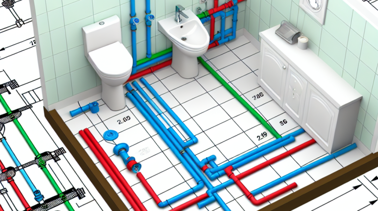 how to layout bathroom plumbing