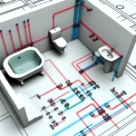 how to layout plumbing for bathroom in the basement