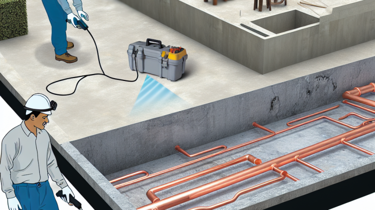 how to locate copper plumbing under concrete