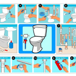 how to locate plumbing for toilet install