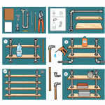 how to make plumbing shelves