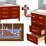 how to make plumbing work behind vanity with drawers