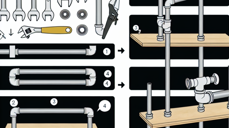 how to make shelves out of plumbing pipe