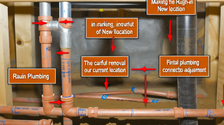 how to move rough in plumbing in basement