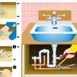 how to move sink plumbing from floor to wall