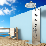 how to outdoor shower plumbing fixtures